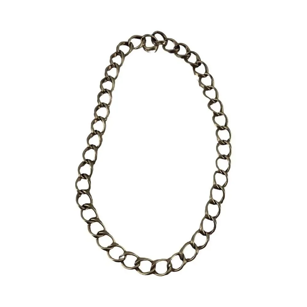 Vintage Light Gold Tone Cable Link Chain Necklace